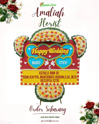 Karangan Papan Bunga Pernikahan di Kepatihan